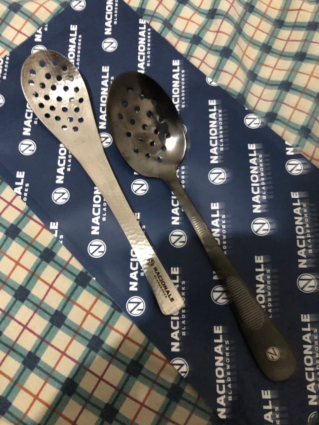 Customer photo review of 180mm Hammered Slotted Spoon. (Spherification Spoon)
