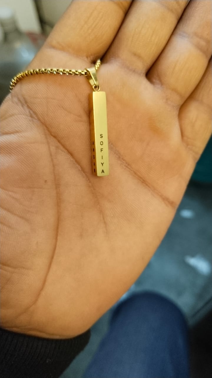 Customer photo review of Personalised Cuboid Locket for Men