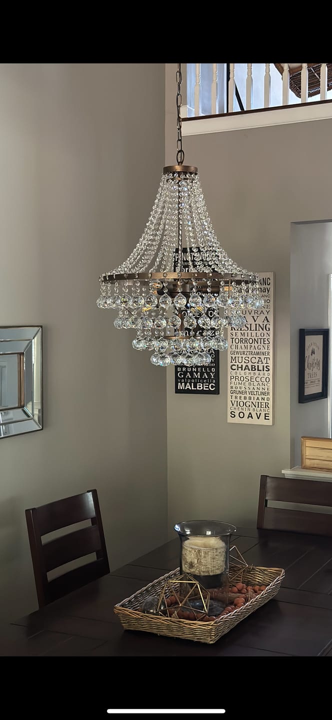 Customer photo review of Vintage Luxury Antique Bronze Crystal Empire Chandelier