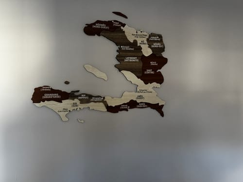 Customer photo review of Map of Haiti - Wood Wall Art Decor 3D and Multiyered