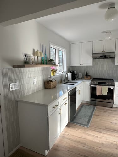 Customer photo review of White Oak Floating Shelves