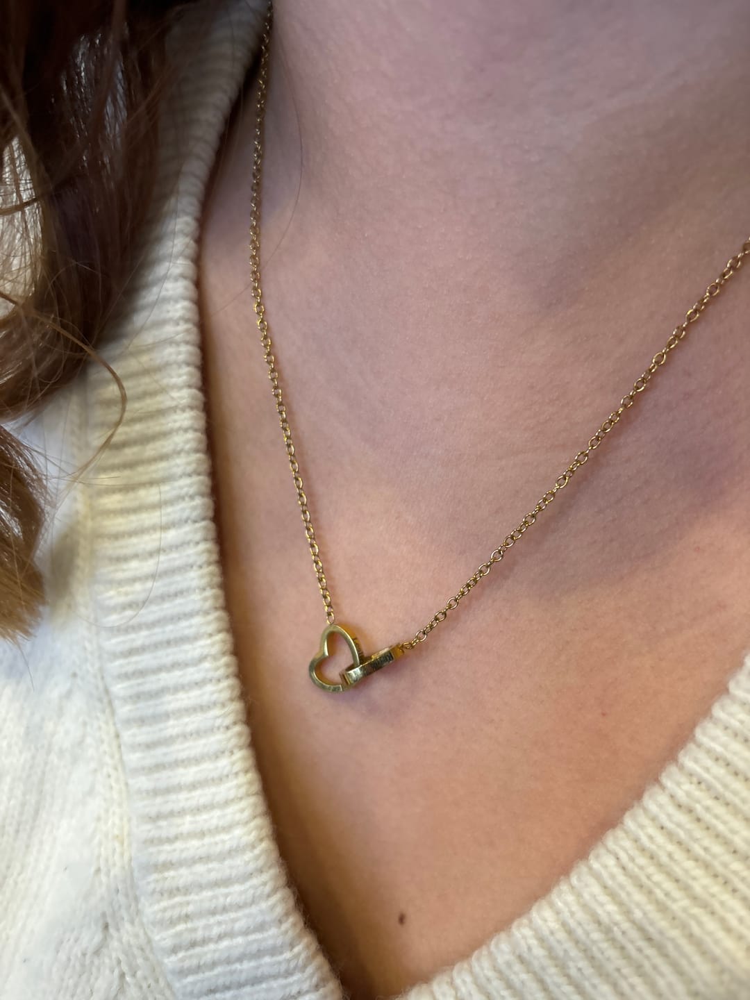 Customer photo review of Double Heart Necklace