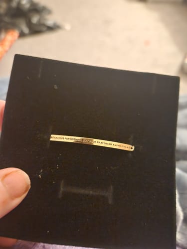 Customer photo review of BE ANXIOUS FOR NOTHING LET YOUR PRAYERS BE KNOWN - DAINTY CHAIN BRACELET