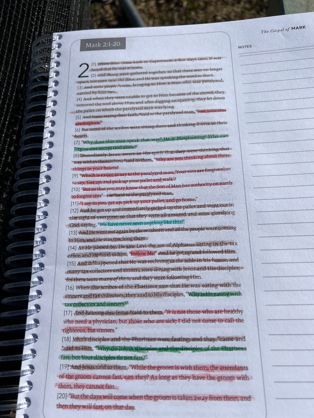 Customer photo review of Spiral Bible™ - NASB - New Testament - Flake