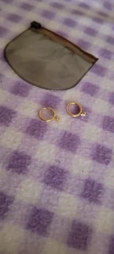 Customer photo review of Solitaire Hoop Earrings