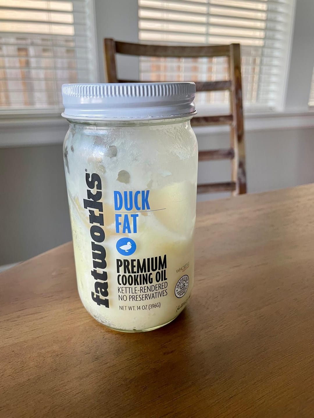 Customer photo review of Cage Free Duck Fat (14 oz)