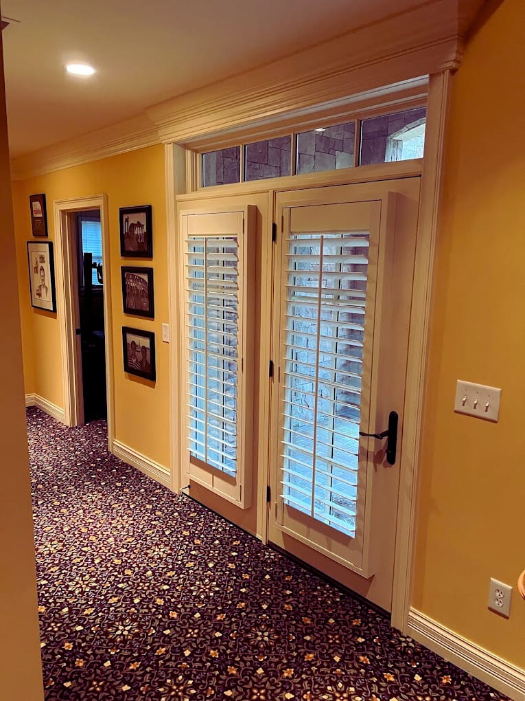Customer photo review of Painted Wood French Door Plantation Shutter