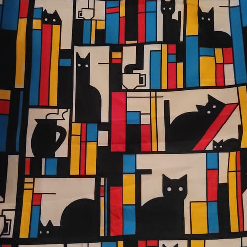 Customer photo review of Mondrian Cat Library Curvy Button Up Shirt