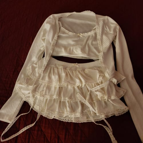 Customer photo review of Ballerina Bliss Wrap Cardigan (White)
