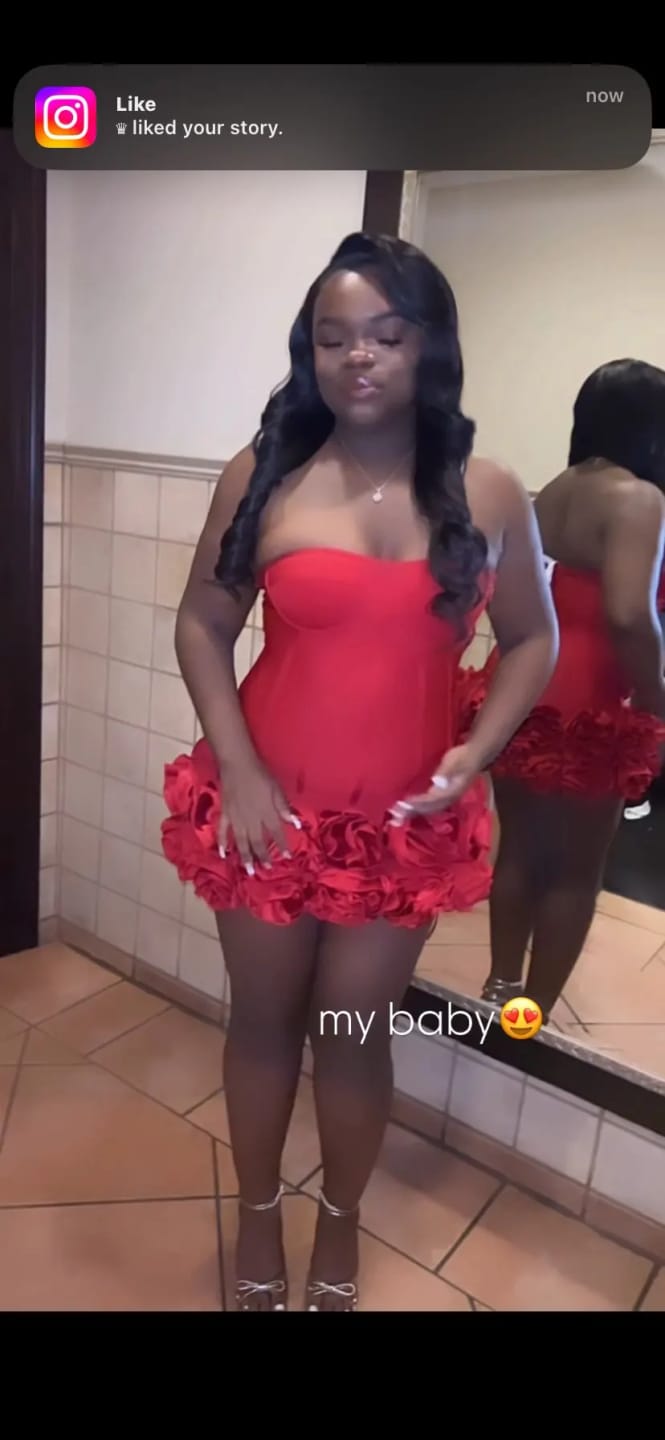 Customer photo review of Strapless Ball Gown Mini Dress Silhouette — Red | KIMLUD