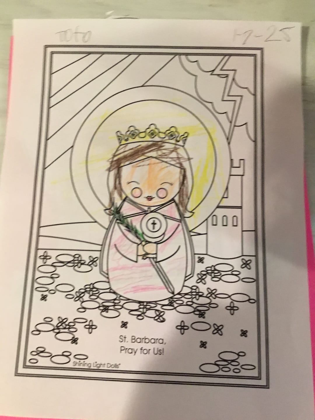Customer photo review of December Saints Coloring Sheets - Digital Download