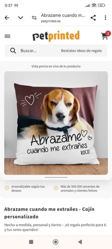 Customer photo review of Abrazame cuando me extrañes - Cojín personalizado