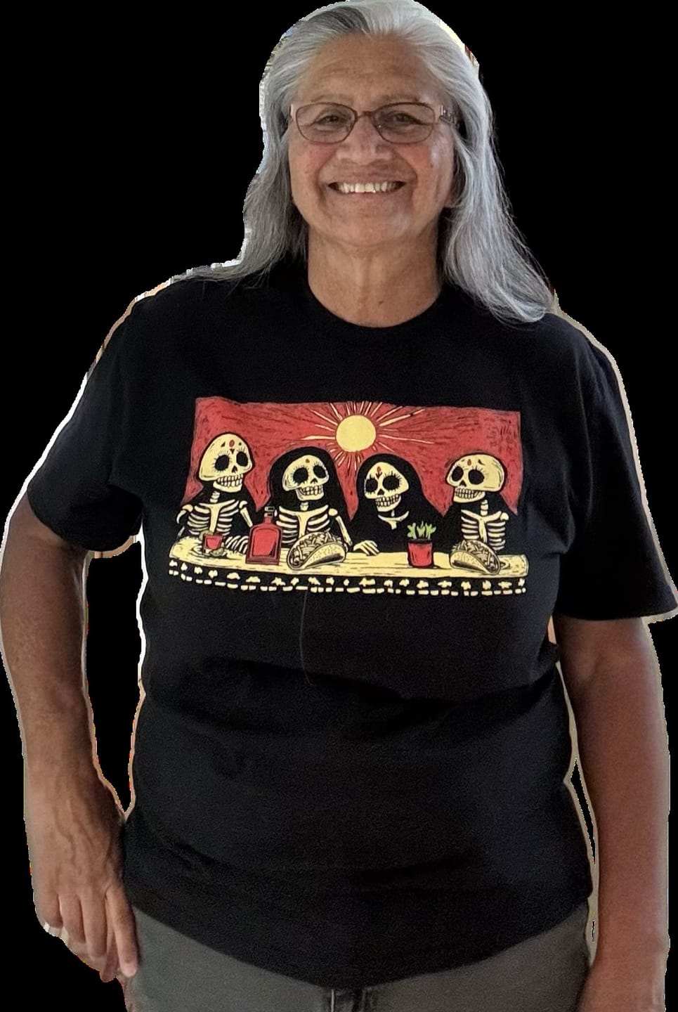Customer photo review of Muertos Con Tacos Y Tequila T-Shirt