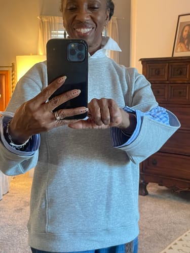 Customer photo review of LILY Textured Crew Neck Sweatshirt