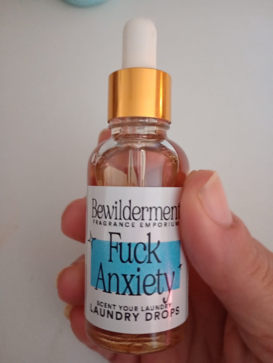 Customer photo review of Fuck Anxiety Laundry Drops