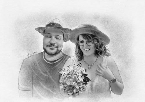 Customer photo review of Portrait Zeichnen Lassen - Portraitzeichnungen vom Foto als Geschenk - Auftragsmalerei