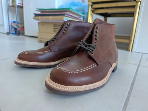 Customer photo review of Indiana Jones MocToe Boot - luosjiet®boots - Brown Grain Cowhide