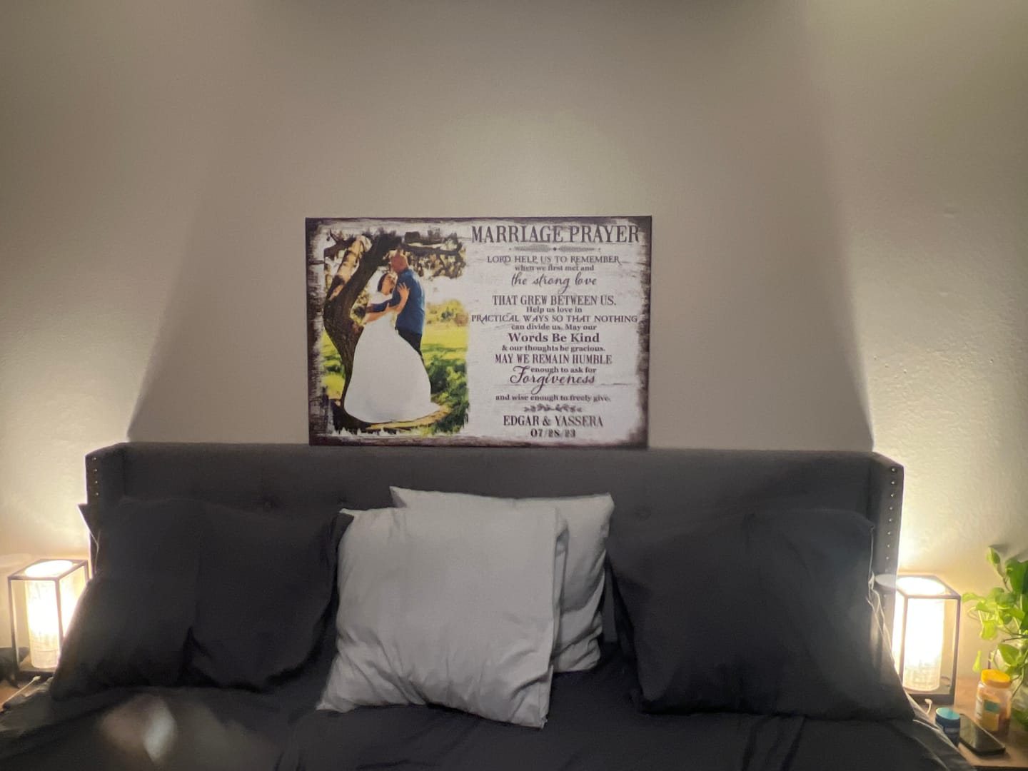 Customer photo review of Personalized Canvas Prints, Custom Photo, Couple Gift, Gift For Wedding Shower Marriage Prayer Dem Canvas