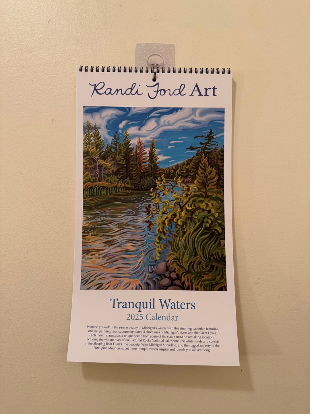 Customer photo review of Michigan 2025 Wall Calendar - Tranquil Waters