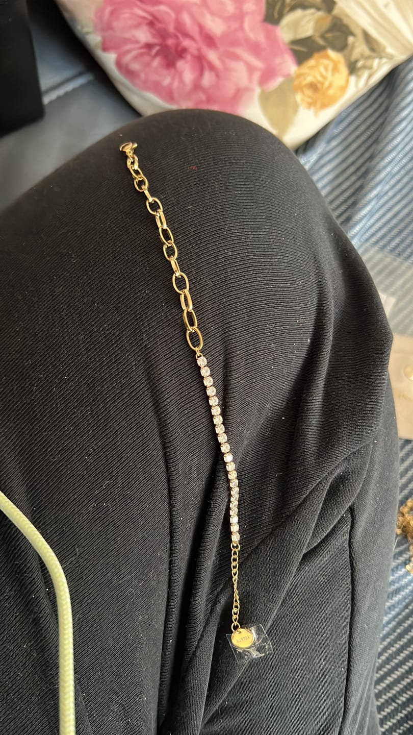 Customer photo review of Jade Gold Bracelet