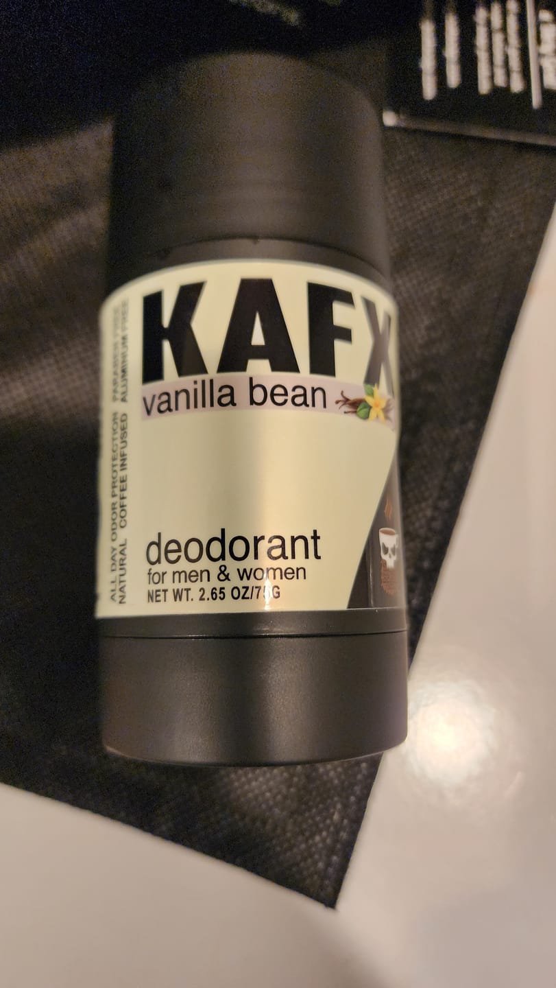 Customer photo review of Vanilla Bean -  KAFX Body Natural Coffee Infused Deodorant
