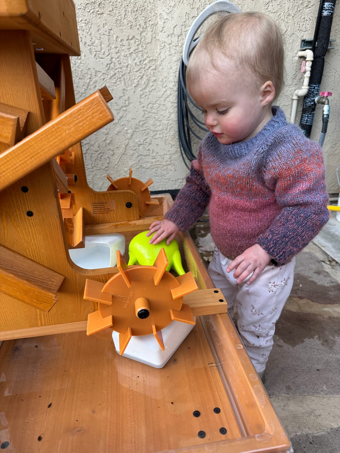 Customer photo review of Outdoor Wooden Water Table for Toddlers | Kids’ Sensory Play Station