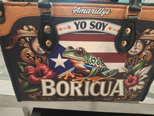 Customer photo review of Yo soy Boricua - Personalized Leather Handbag BOR06