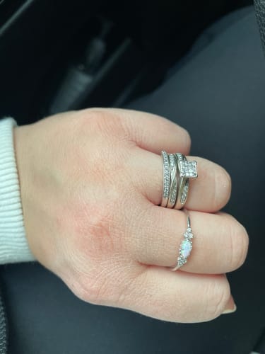 Customer photo review of The Purest Love Matching Oval Cut Opal Ring