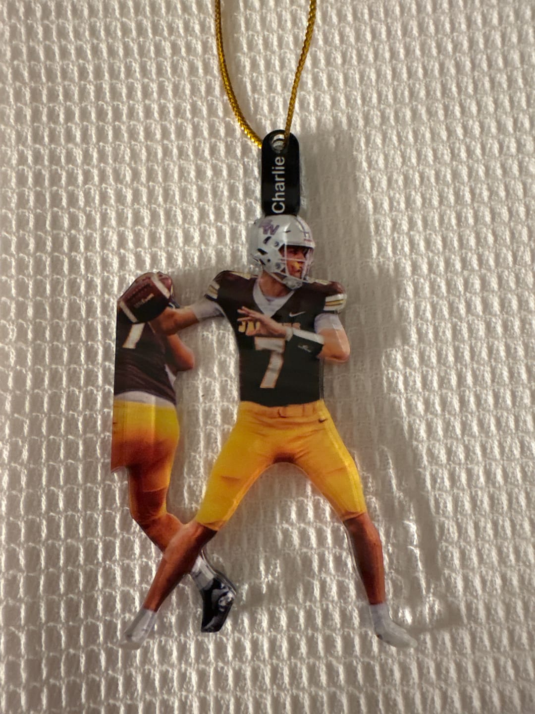 Customer photo review of My Heart Is On That Field - Personalized Photo Mica Ornament - Christmas Gift For Football Lover