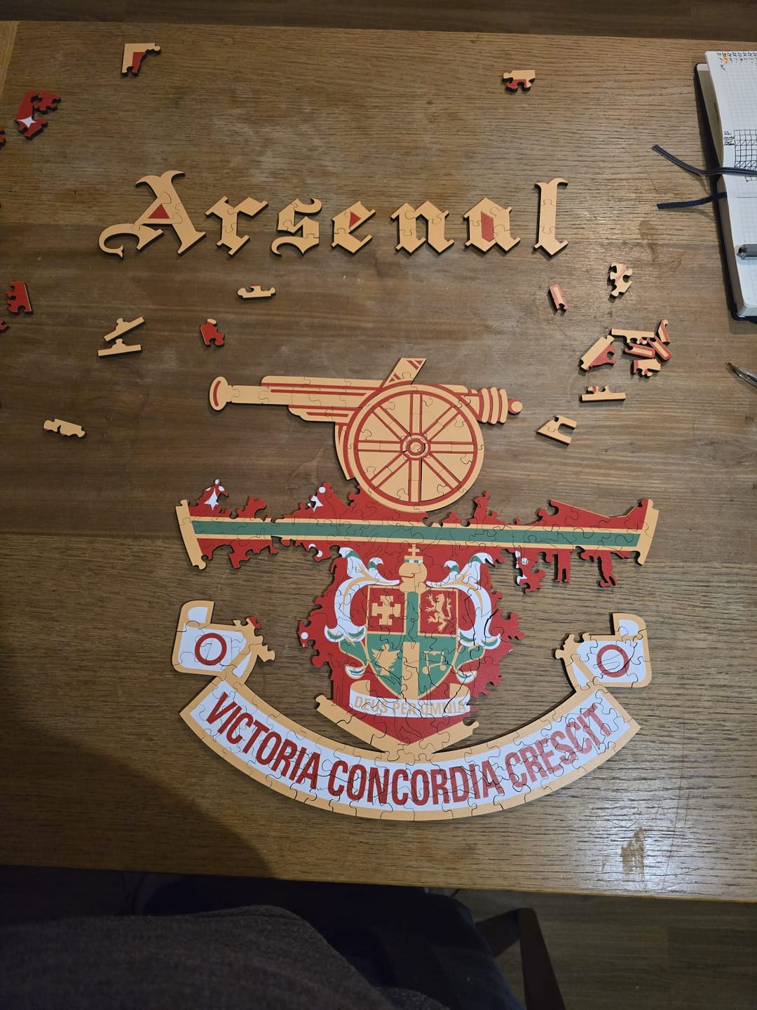 Customer photo review of Arsenal FC® Crest - Wooden Puzzle