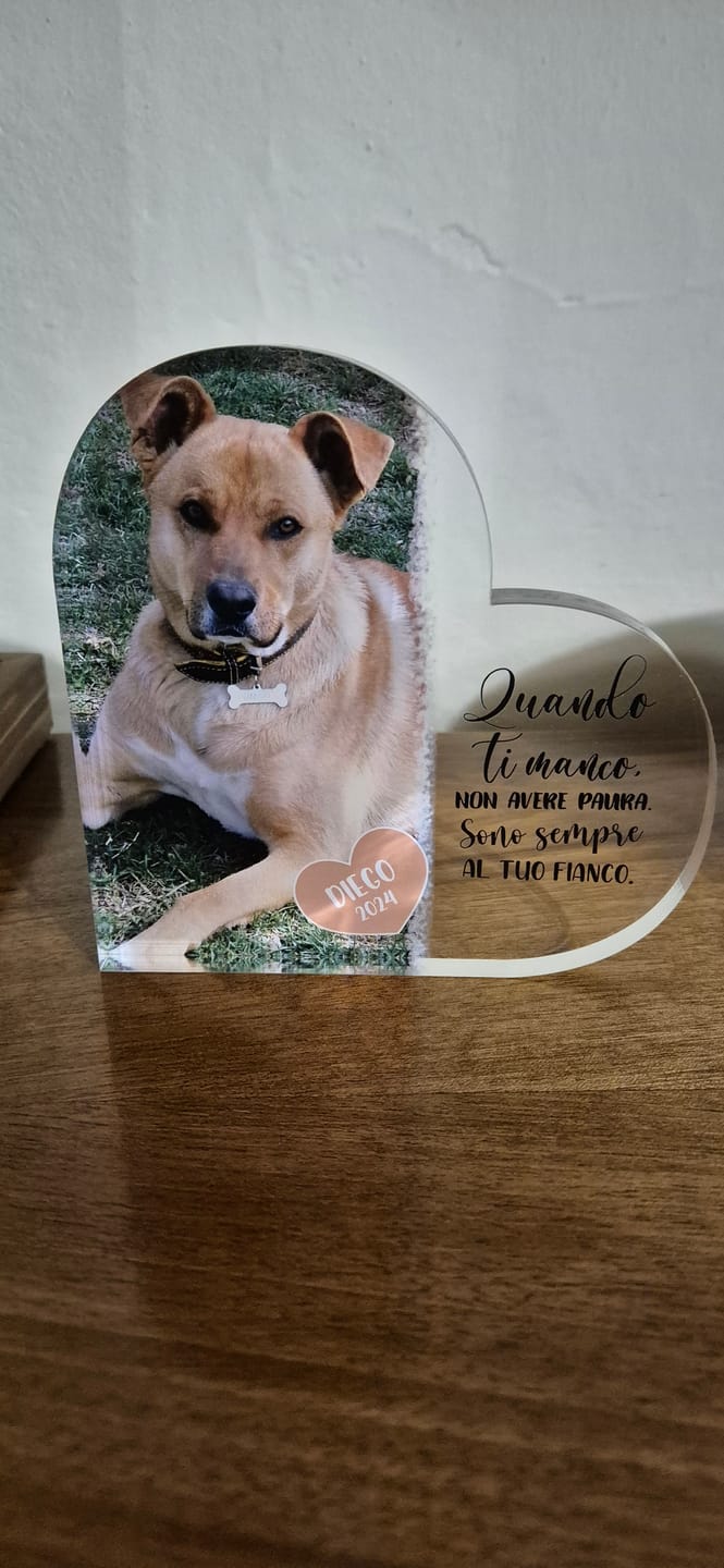 Customer photo review of Quando ti manco - Cuore in vetro personalizzato