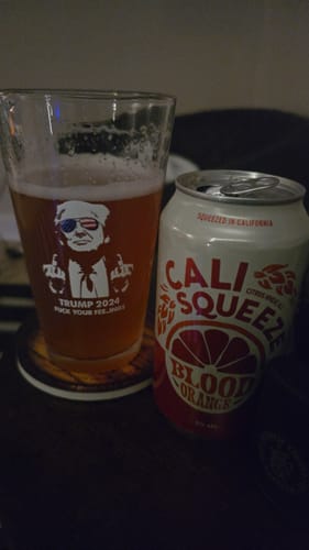 Customer photo review of Cali Squeeze Blood Orange Hefeweizen Brewed With Real Fruit