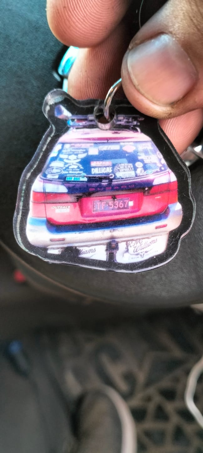 Customer photo review of PG Mini Custom Keychain