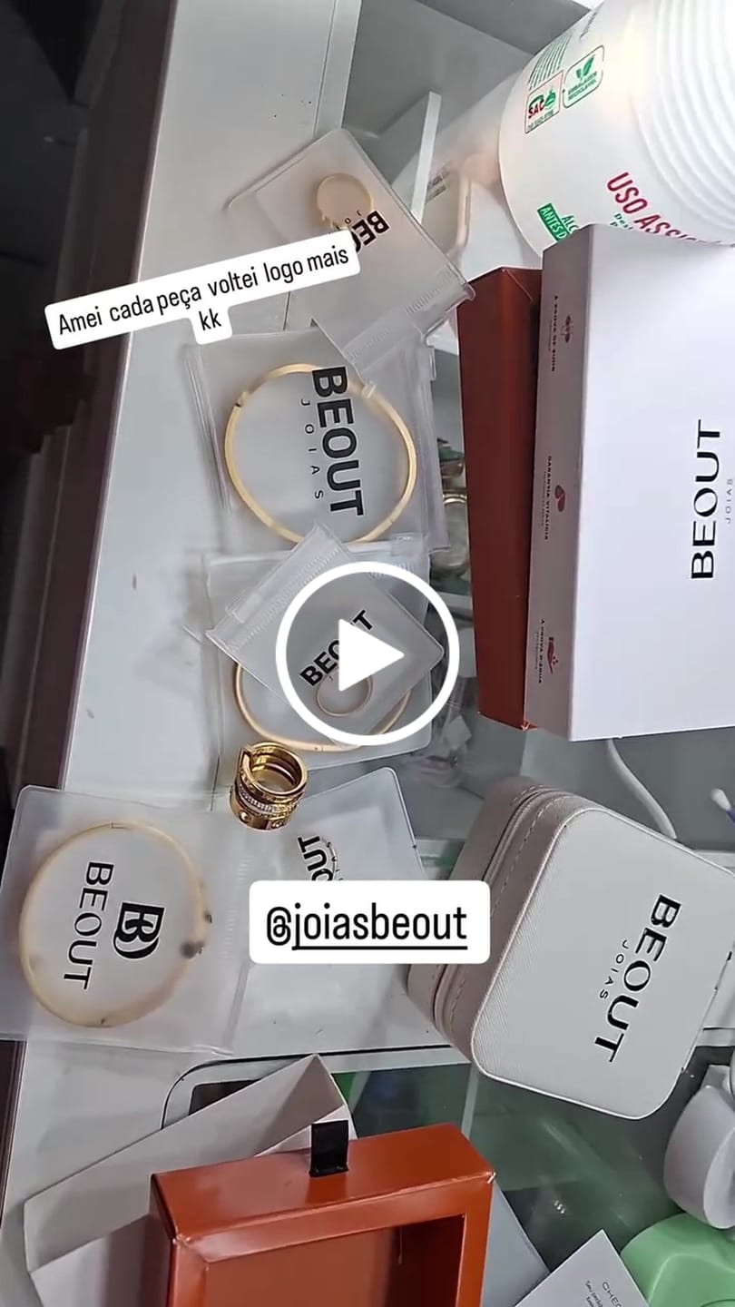 Customer video review of Anel Triplo Glamour Banhado em Ouro 18k