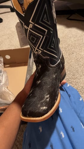 Customer photo review of COWHIDE | MEN SQUARE TOE WESTERN COWBOY BOOTS