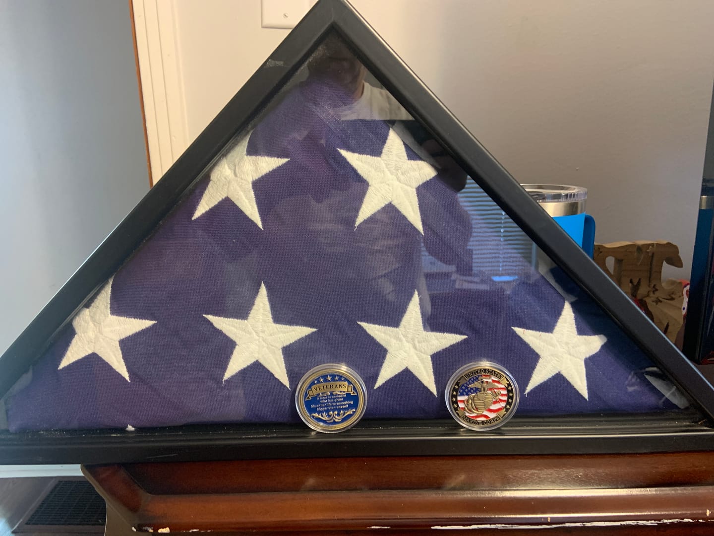 Customer photo review of God Bless Our Troops Thank You Coin