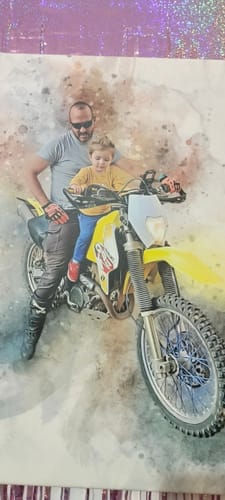 Customer photo review of Tu moto o scooter como acuarela | Regalo personalizable para moteros