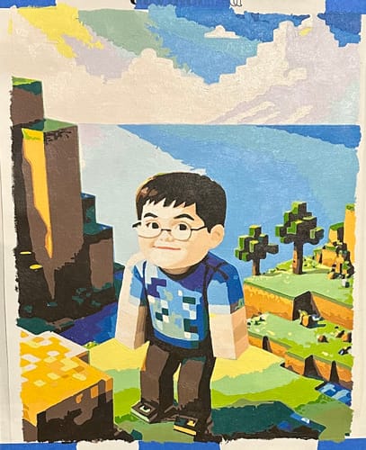 Customer photo review of "Pixelated Portrait" Paint by Numbers Kit