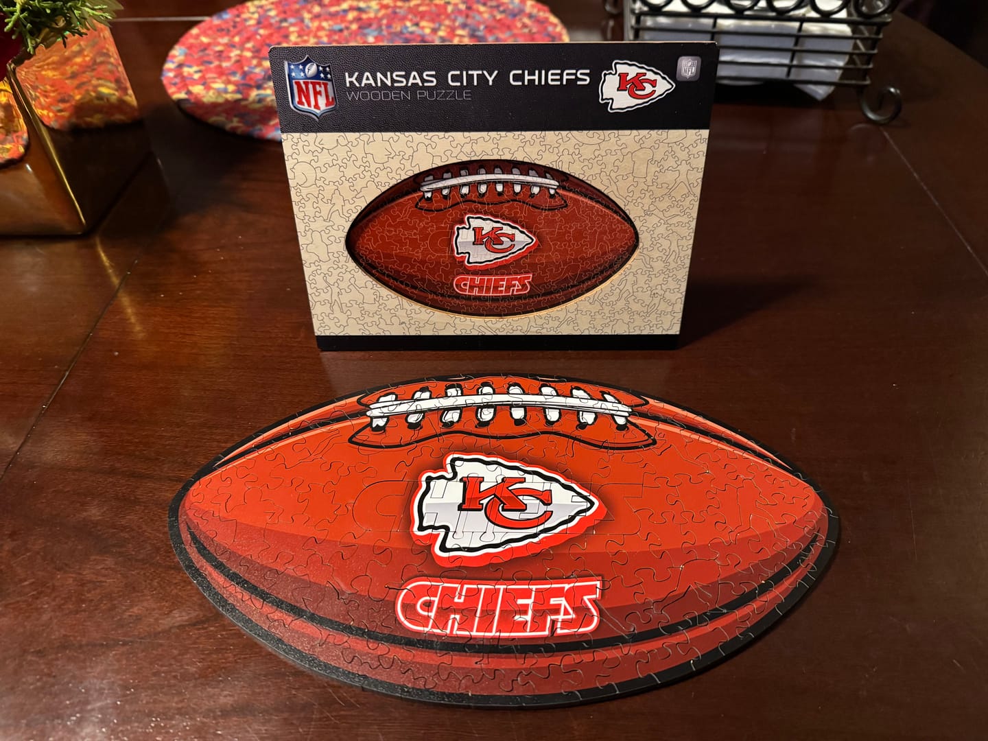 Customer photo review of Kansas City Chiefs™ Football - Wooden Puzzle