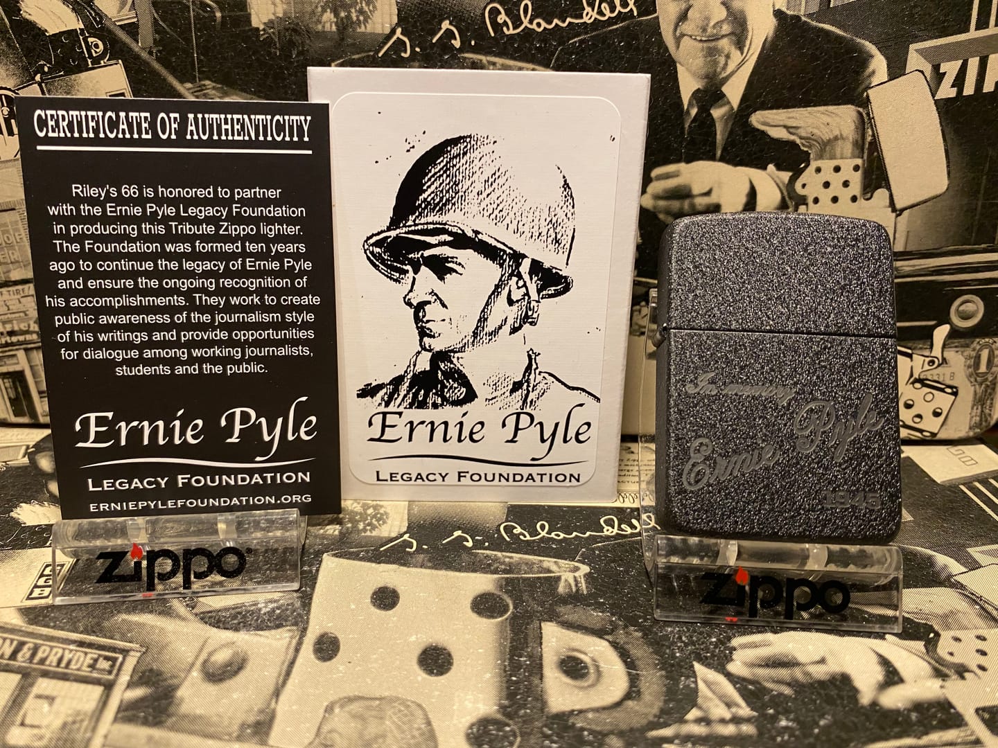 Customer photo review of EXCLUSIVE - ZIPPO LIGHTER - Ernie Pyle Tribute - Black Crackle®