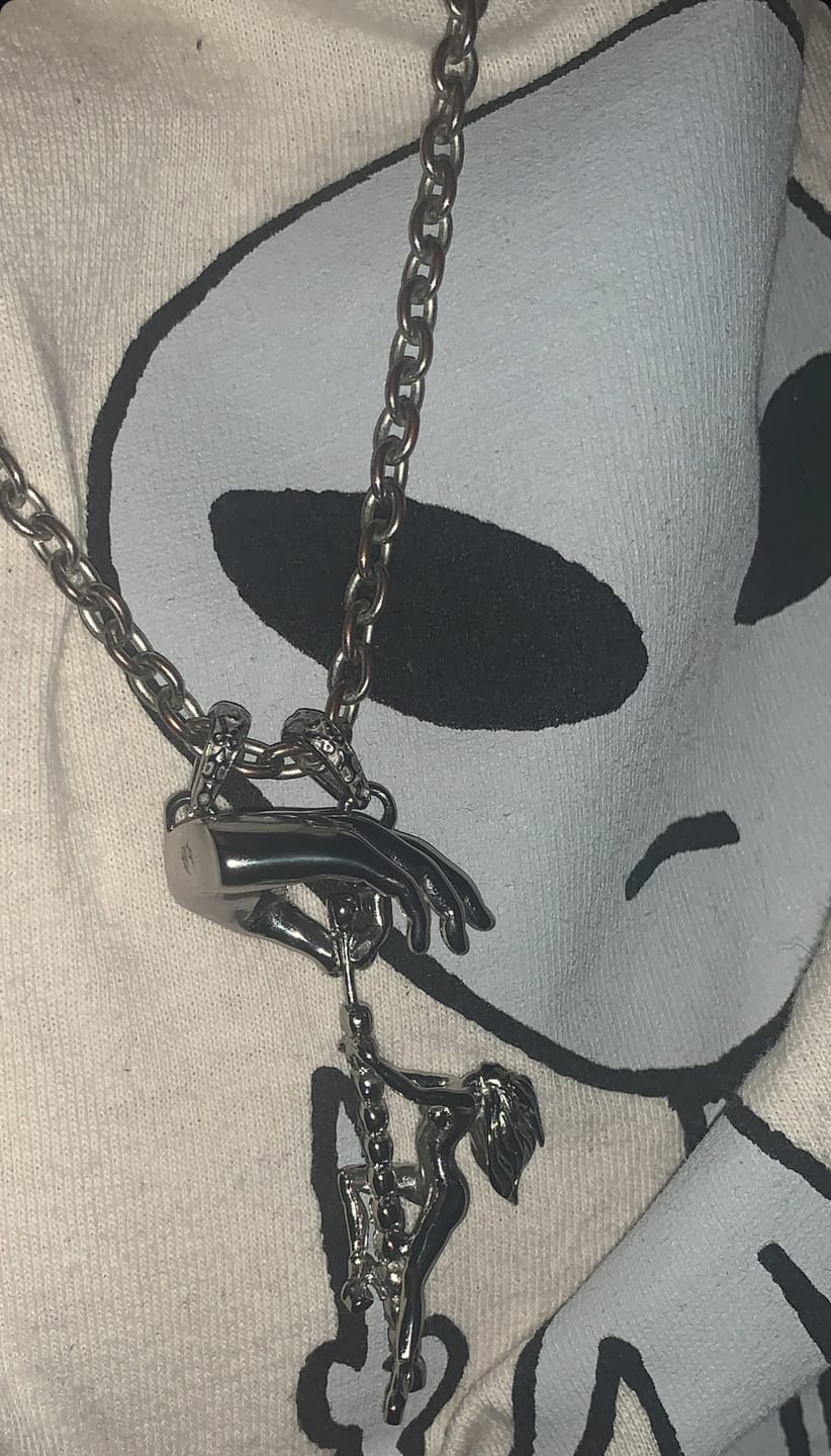 Customer photo review of DANCING WITH DEATH PENDANT
