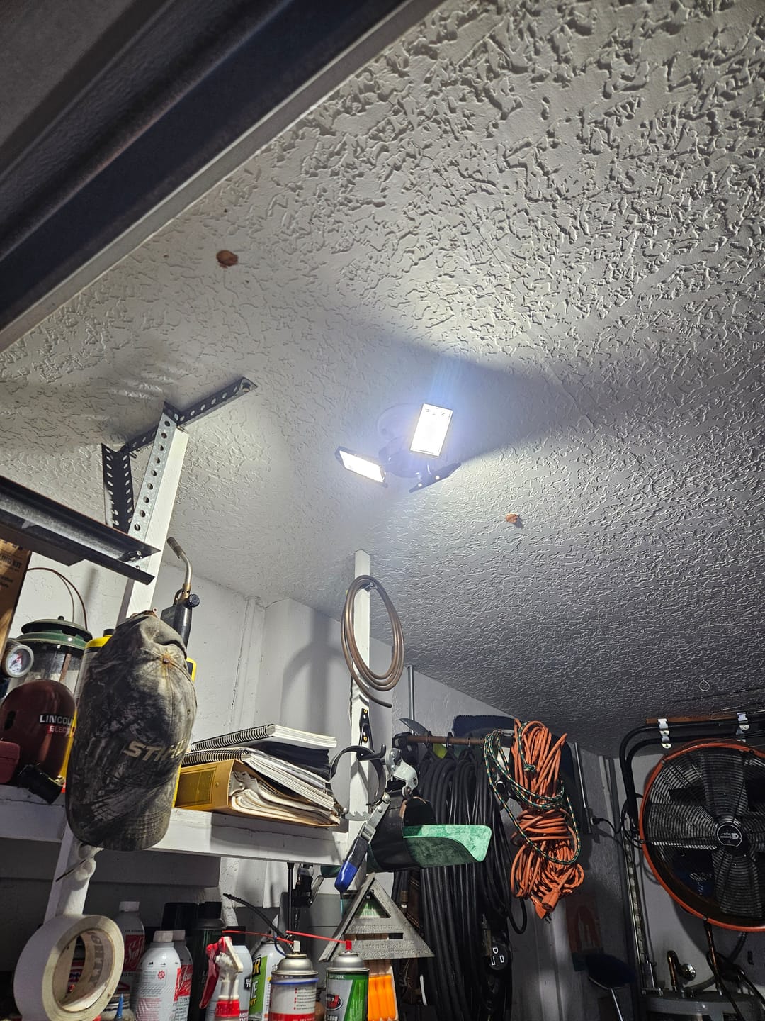 Customer photo review of LED Garage Light 60-Watt 6000 Lumen, Adjustable 3-Panel Bulb, 300-Watt Equivalent, 5000K Daylight, E26