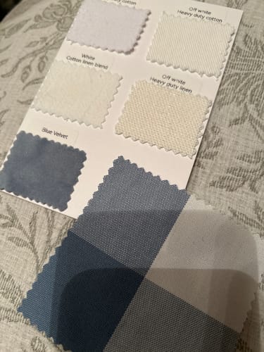 Customer photo review of Sofa Cover/Chair Cover sample, for at most 6 samples, with $6.99 shipping