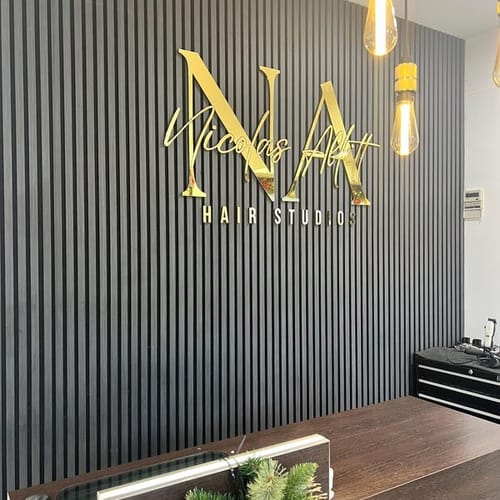 Customer photo review of Custom Laser Cut Logo Sign