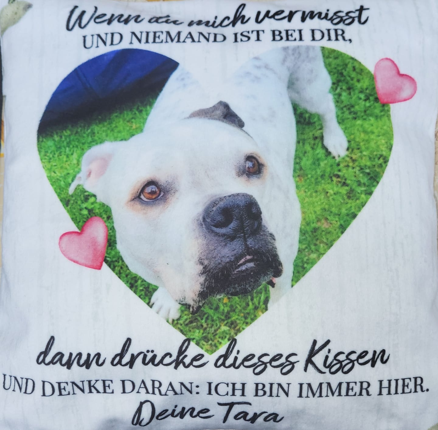 Customer photo review of Personalisiertes Kissen - Wenn du mich vermisst