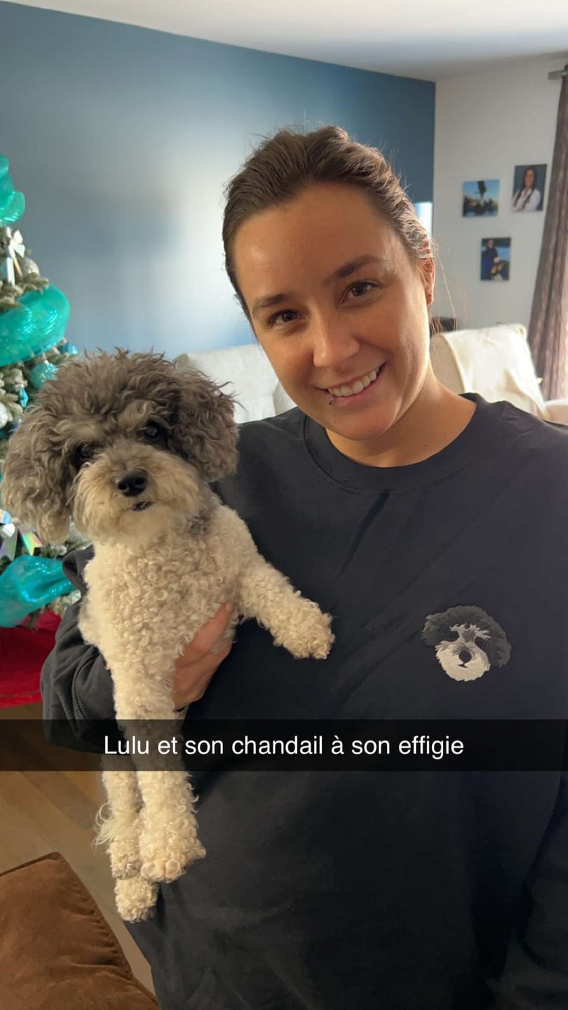 Customer photo review of Custom Embroidered Pet Crewneck