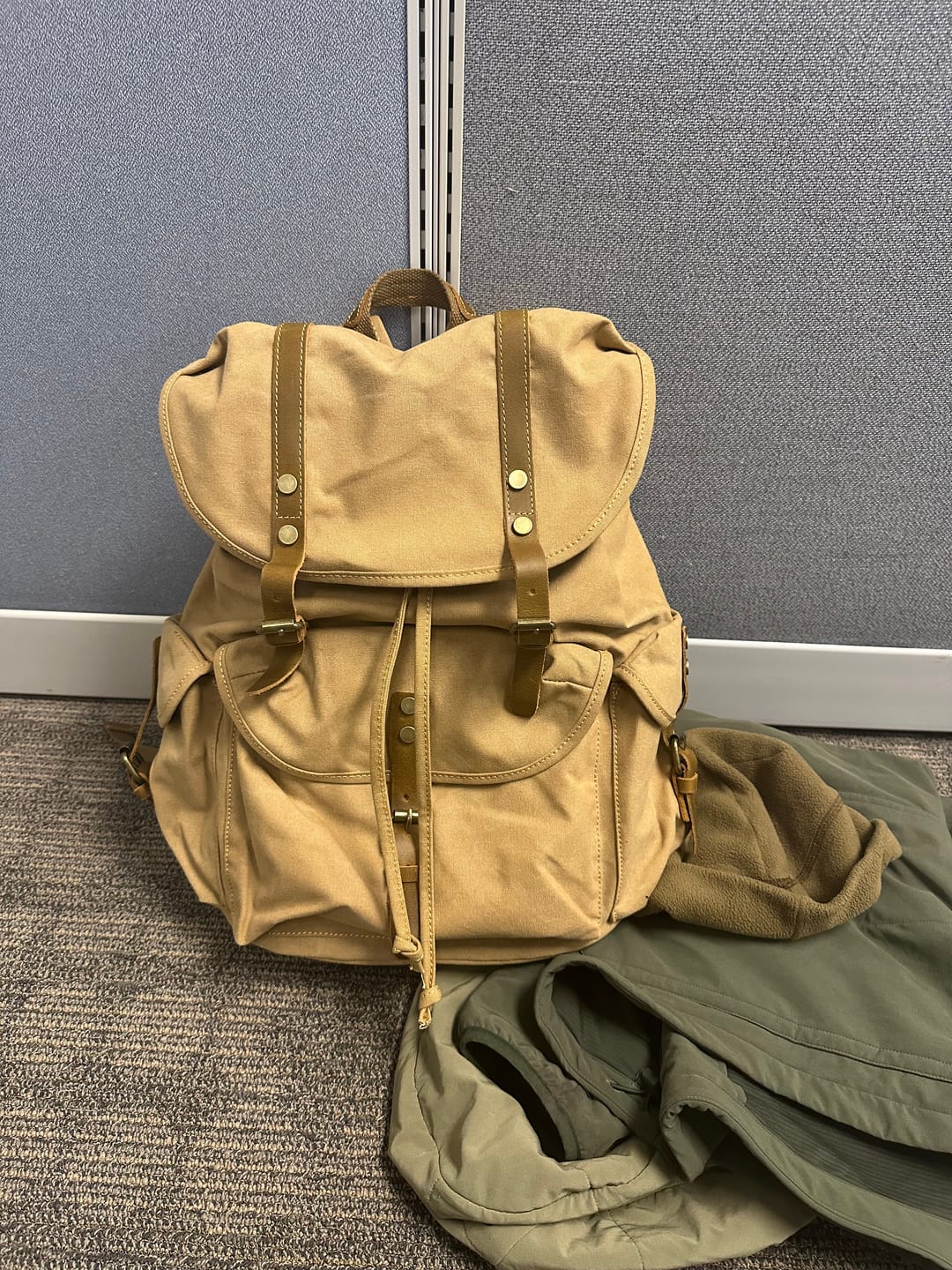 Customer photo review of The Retro Rambler - Canvas School Backpack
