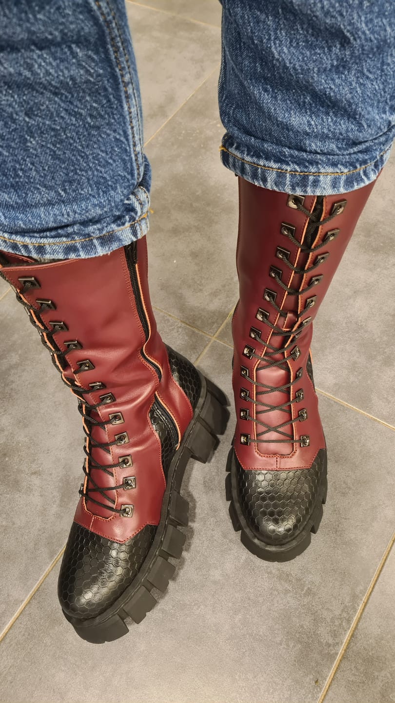 Customer photo review of "Lace Up Boots"