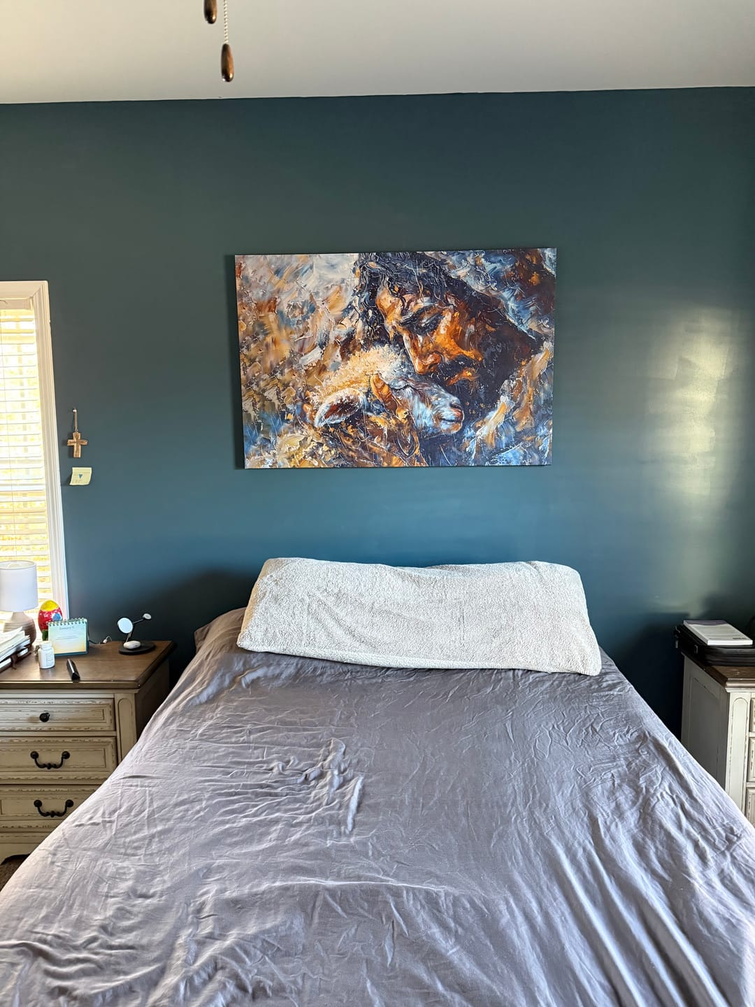 Customer photo review of Abstract Painting of Jesus and Lost Lamb Wall Art Canvas