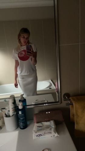 Customer photo review of lucky shot baby tee